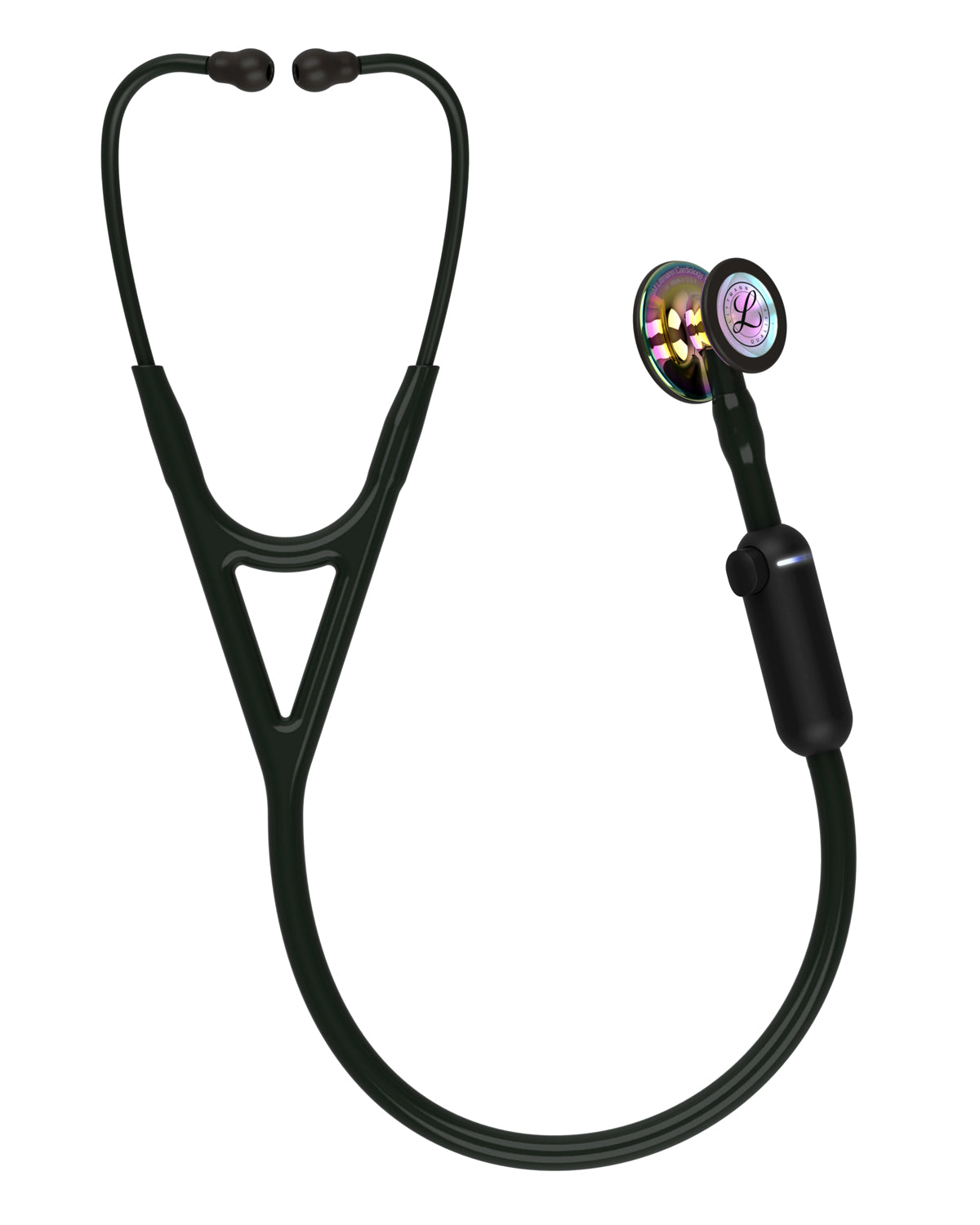 3M™ Littmann® Core Digital Stethoscope 27" / Black Tube / High-Polish Rainbow Chestpiece / Black Stem / Black Headset