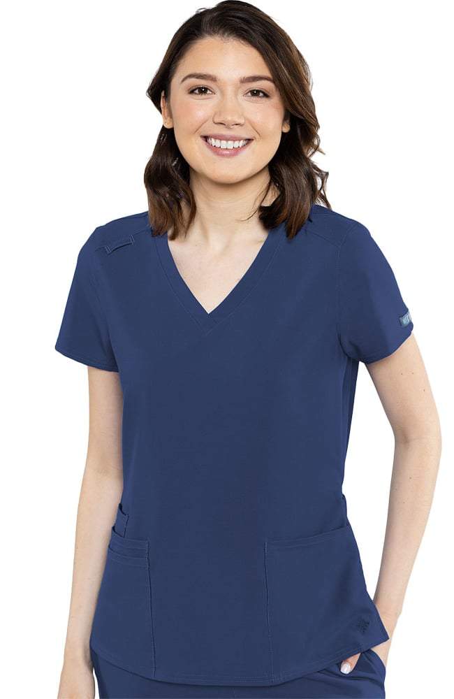 Austin 5 pocket Breathable Scrub Top by Med Couture XS-3XL / Navy