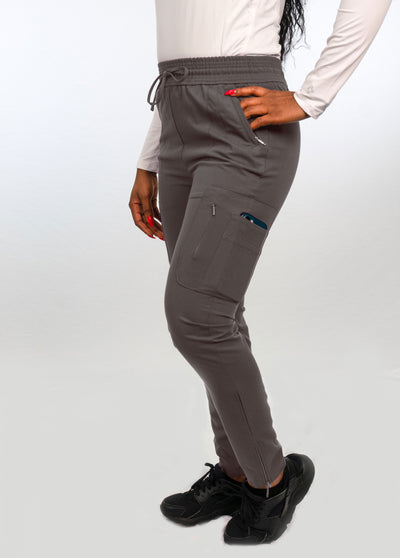 Antimicrobial Lisa Slim-Fit 8-Pocket Jogger  Pants By Wozo  XXS-5XL  / Grey
