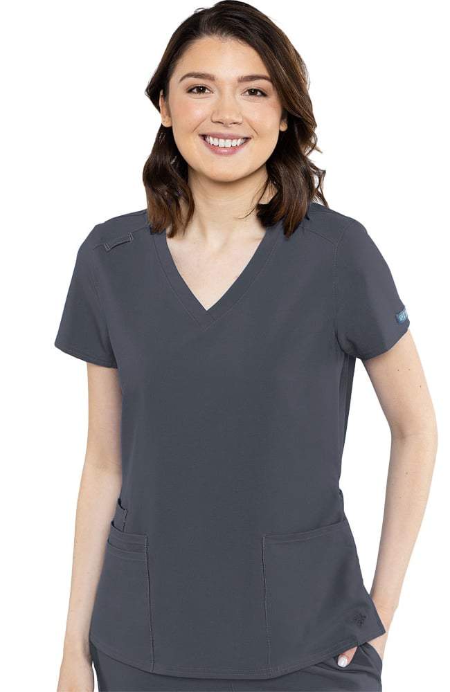 Austin 5 pocket Breathable Scrub Top by Med Couture XS-3XL / Pewter