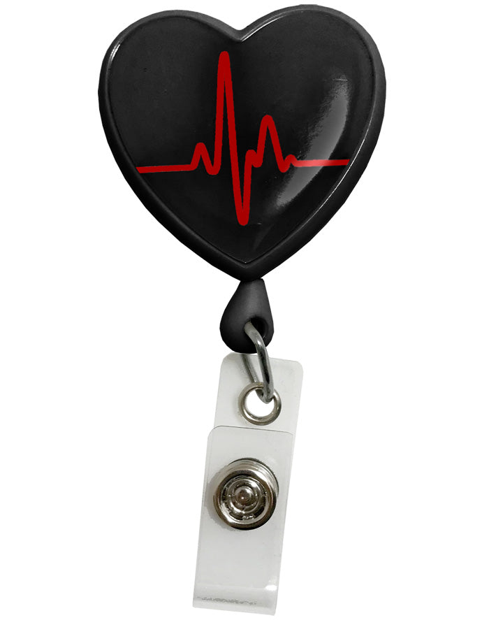 Retracteze™ ID Holder by Prestige / EKG Heart Black