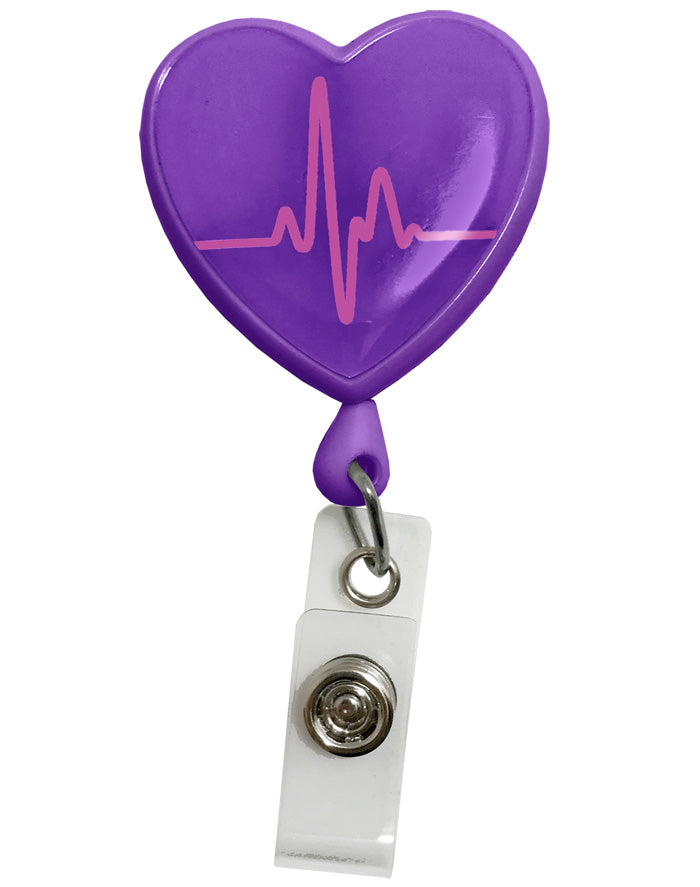 Retracteze™ ID Holder by Prestige / EKG Heart Purple