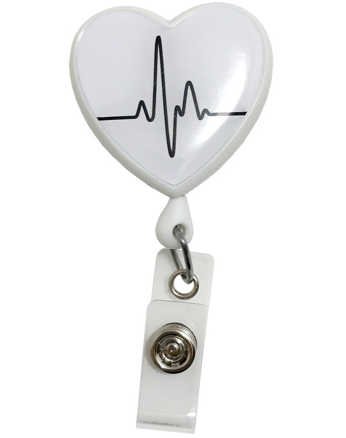 Retracteze™ ID Holder by Prestige / EKG Heart White