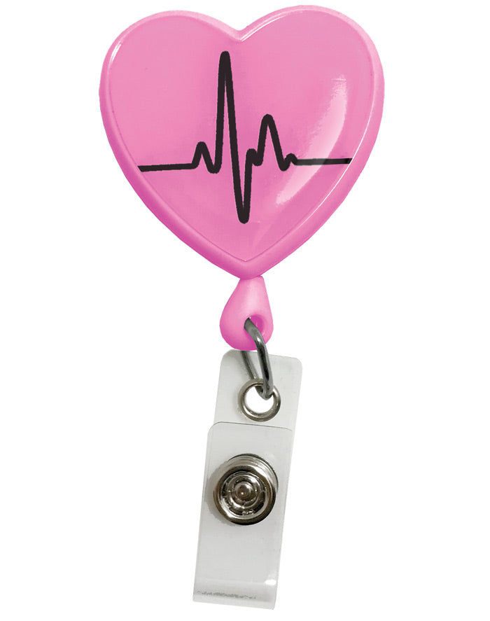 Retracteze™ ID Holder by Prestige / EKG Heart Pink