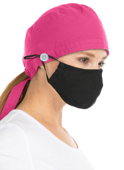 Unisex Tie Back Scrub Cap By MediChic / Shocking Pink