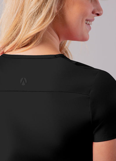 Addition Women's Notched V-neck Top by Adar XXS-3XL / Black