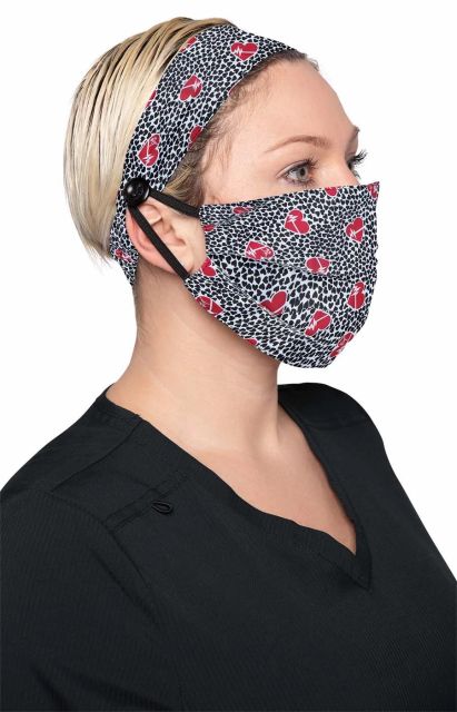 Fashion Mask + Headband Set  Set  by KOI / EKG Heart