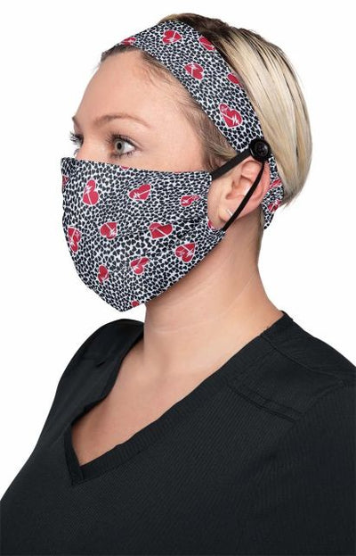 Fashion Mask + Headband Set  Set  by KOI / EKG Heart