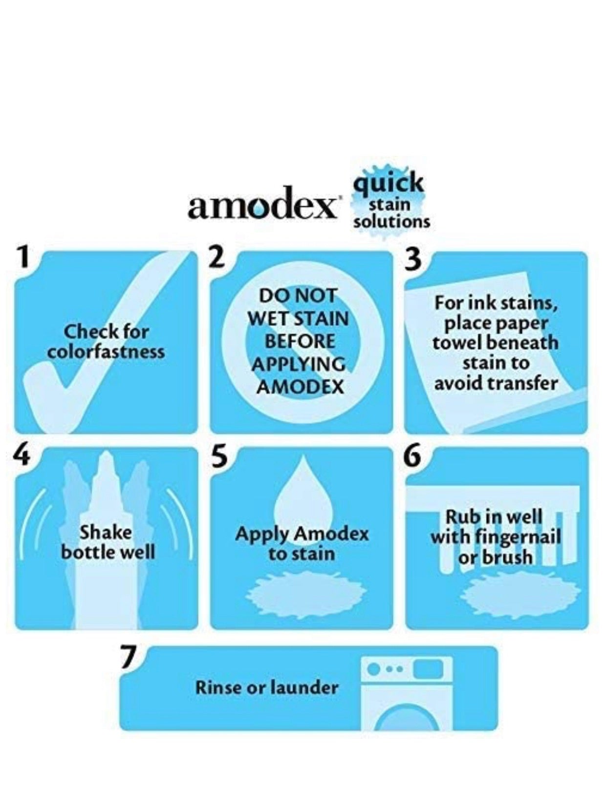 Amodex Ink and Stain Remover – Cleans Marker, Ink, Crayon, Pen, Makeup from  Furniture, Skin, Clothing, Fabric, Leather - Liquid Solution - 4 fl oz