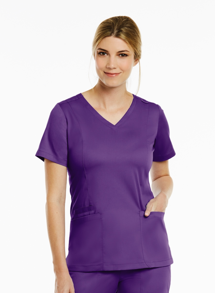Both Side V-Neck Top by Maevn XS-3XL  / EGG PLANT