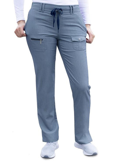 Pro Heather Slim Fit 6 Pocket Scrubs Pant by Adar XXS-3XL (Tall) / HEATHER NAVY