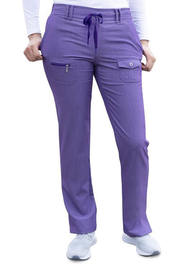 Pro Heather Slim Fit 6 Pocket Scrubs Pant by Adar XXS-3XL (Regular) /  HEATHER GRAPE