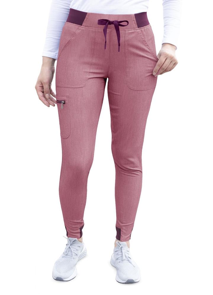 Pro Heather Collection Jogger Scrub Pant by Adar XS-3XL (Tall) / HEATHER  WINE