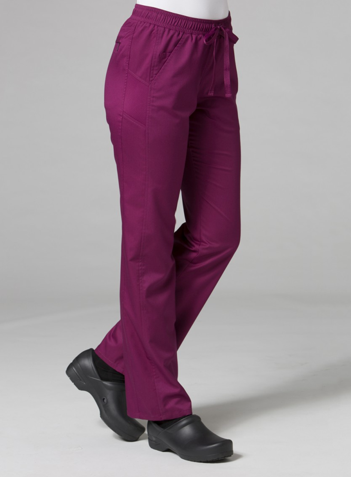 Sporty Mesh Panel Pant by Maevn / WINE