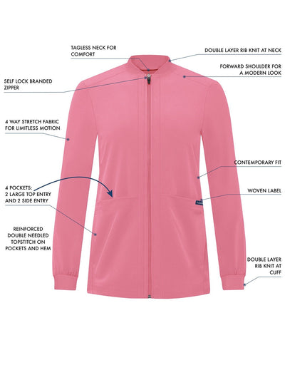 Addition Women's Bomber Zipped Jacket by Adar XXS-3XL / WINE