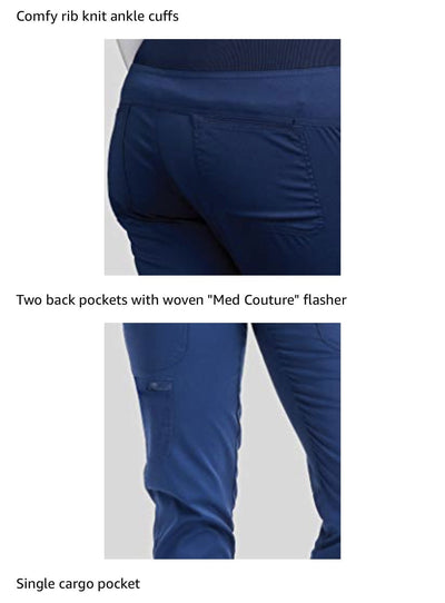 Med Couture Jogger Yoga Scrubs Pants (Regular)  XS-3XL / ROYAL BLUE