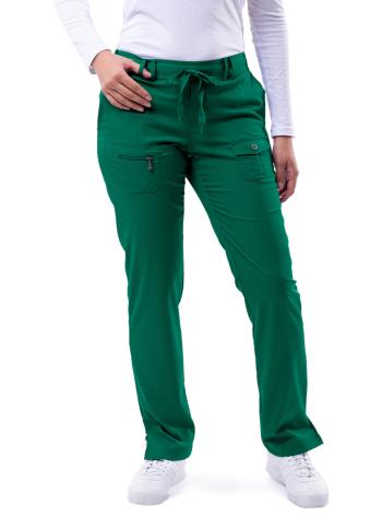 Slim Fit 6 Pocket Scrubs Pant by Adar (Regular) XXS-3XL / Hunter Green