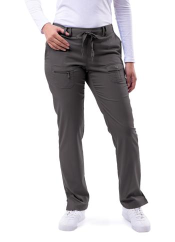 Slim Fit 6 Pocket Scrubs Pant by Adar (Regular) XXS-3XL /  Pewter