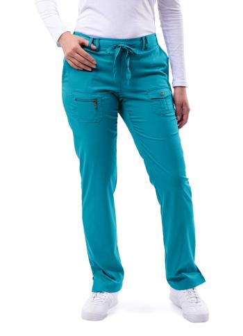 Slim Fit 6 Pocket Scrubs Pant by Adar (Regular) XXS-3XL /  Teal Blue