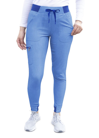 Pro Heather Collection Jogger Scrub Pant by Adar XS-3XL (Tall) / Heather French Blue