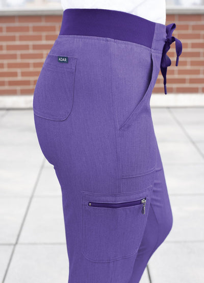 Pro Heather Collection Jogger Scrub Pant by Adar XS-3XL (Tall) / Heather GRAPE