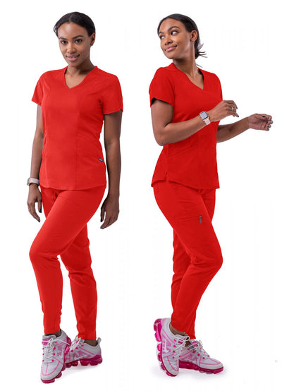 Women's Modern Athletic Jogger Scrub Set by Adar XXS-3XL / Apple