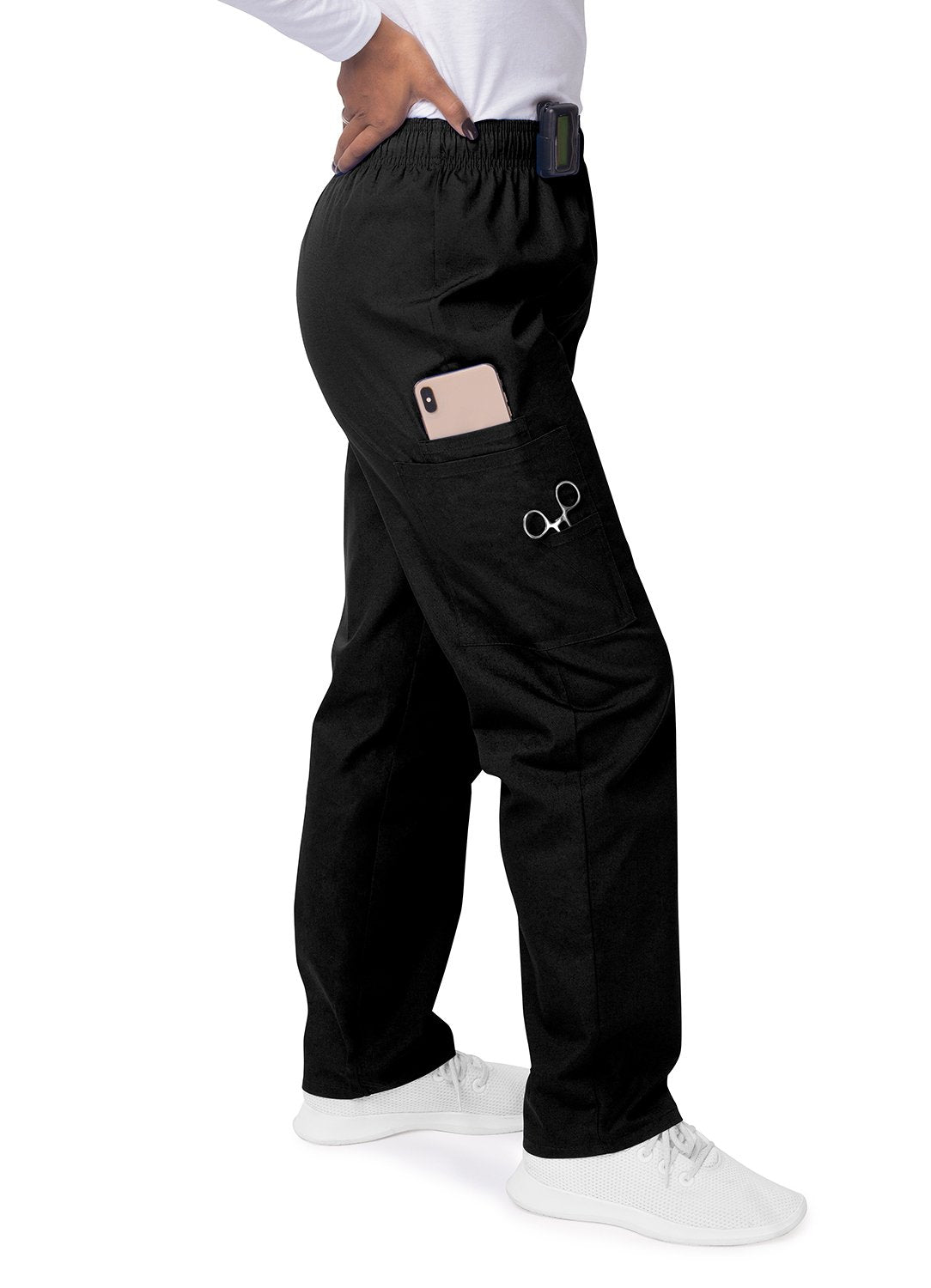 Women's Comfort Elastic Drawstring Cargo Pants by Sivvan XXS-5X / Black