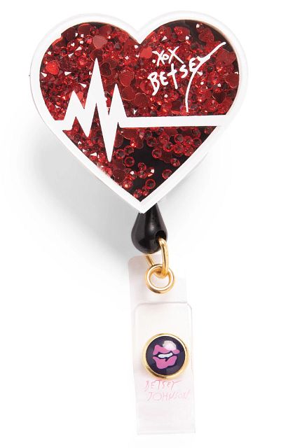 koi EKG Heart Betsey Retractable Badge